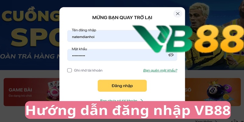 3 bước đăng nhập VB88 mới nhất 2025